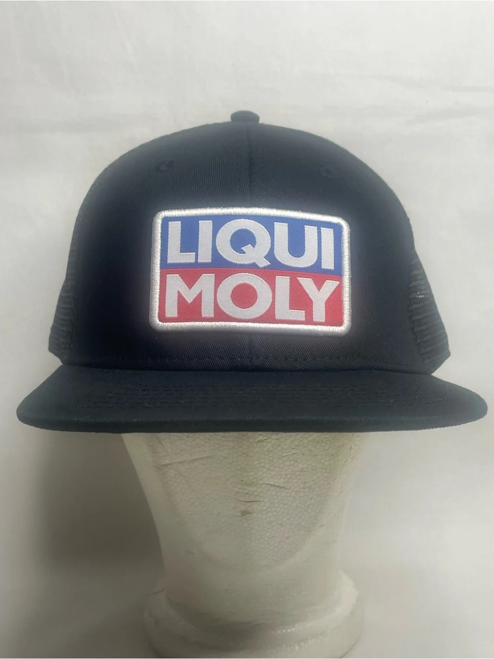 Liqui Moly Embroidered Logo Patch Trucker Hat Mesh Back Adjustable Black Cap